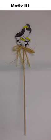Blumenstecker mit Holzraben - Länge: ca. 24 cm - verschiedene Ausführungen