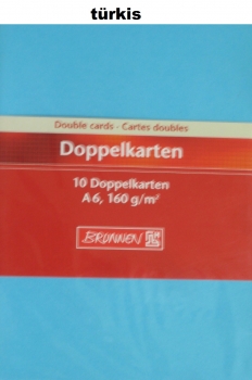 Doppelkarte - DIN A6 - 10 Stück - verschiedene Farben