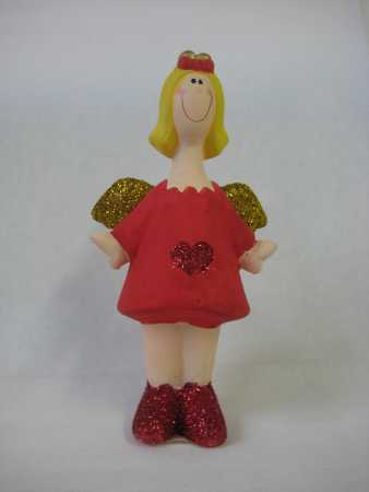 Dekofigur - Engel - rot - 12 cm