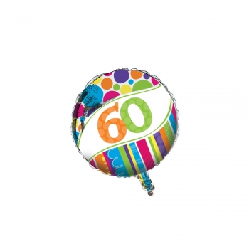 Folienballon mit Zahlendruck - Durchmesser:  46 cm - Zahl: 18, 30, 40, 50, 60, oder 70