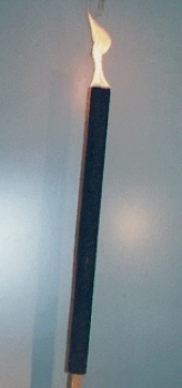 Wachsfackel mit schwarzem Gewebe -  Länge: 25 cm oder 60 cm