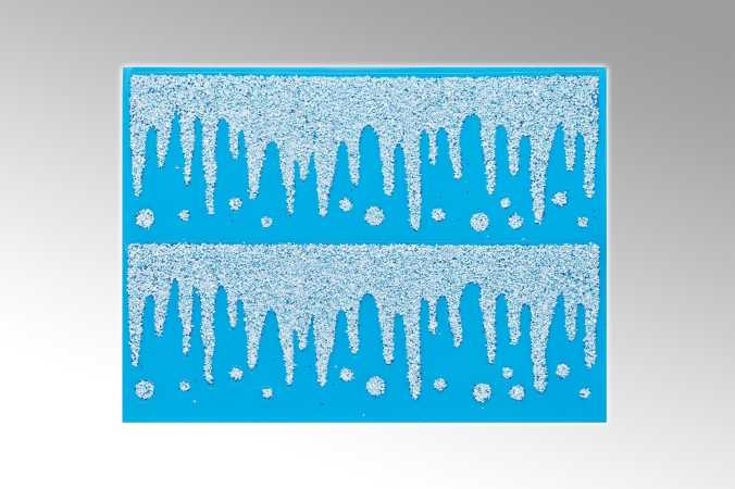 Fensterbild "Eiszapfen" mit Glitzer - 30 x 40 cm