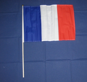 Frankreichfahne am Stab 30 x 45 cm