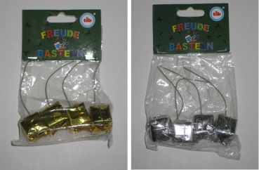 Deko-Geschenkpakete - 4 Stück/Paket - Farbe: gold oder silber