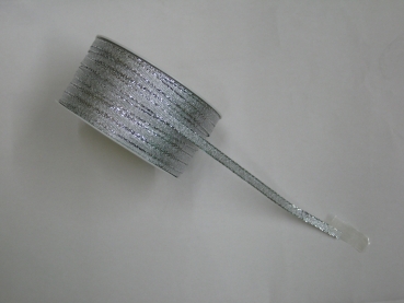 Brocate-Geschenkband - Breite: 5 mm - 50 m/Rolle - Farbe: gold oder silber