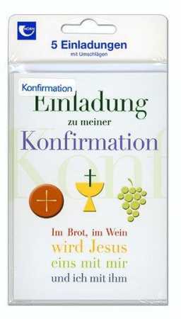 Konfirmations-Einladung mit Innentext - 5 Stück