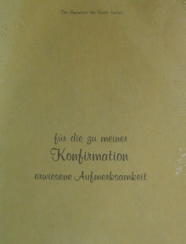Konfirmation - Danksagung mit Innentext - 5 Stück