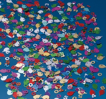 Folienkonfetti "Zahlen und Luftballons" - 15 g