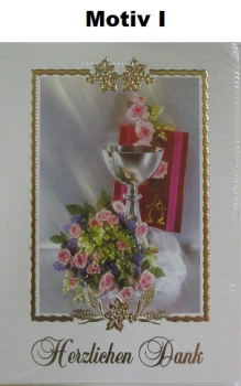 Konfirmation - Danksagung mit Innentext - 5 Stück