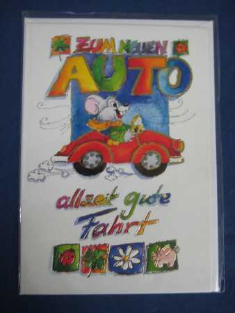 Glückwunschkarte zum neuen Auto