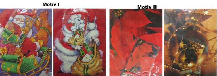 Lacktragetaschen - 11 x 14 Weihnachtsmotiv - 2 Stück