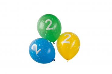 Luftballon mit Zahlendruck - bunt - Umfang: 96 cm - 100 Stück - Zahl: 0, 1, 2, 3, 4, 5, 6, 7, 8, 9, 18, 25, 30, 40, 50, 60, 70 oder 80