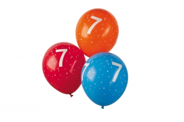Luftballon mit Zahlendruck - bunt - Umfang: 96 cm - 100 Stück - Zahl: 0, 1, 2, 3, 4, 5, 6, 7, 8, 9, 18, 25, 30, 40, 50, 60, 70 oder 80