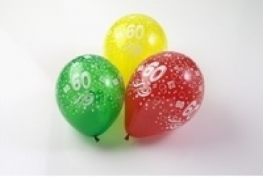 Luftballon mit Zahlendruck - bunt - Umfang: 96 cm - 100 Stück - Zahl: 0, 1, 2, 3, 4, 5, 6, 7, 8, 9, 18, 25, 30, 40, 50, 60, 70 oder 80