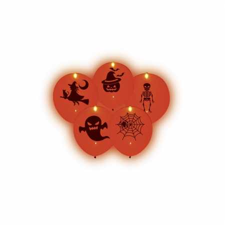 LED-Luftballons "Halloween" - 5 Stück/Paket