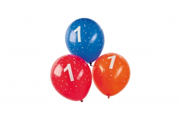 Luftballon mit Zahlendruck - bunt - Umfang: 96 cm - 100 Stück - Zahl: 0, 1, 2, 3, 4, 5, 6, 7, 8, 9, 18, 25, 30, 40, 50, 60, 70 oder 80