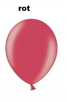 Metallic-Lufballon - 10 Stück - Farbe: fuchsia, purpel, rot oder silber