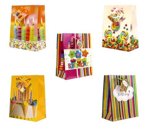 Geschenketasche Happy Birthday - 18 x 23 x 10 cm - verschiedene Motive