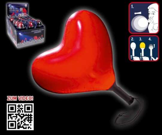LED-Leuchtballon Fan & Fun Herz 1 Stück