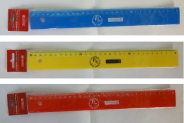Linkshänder-Lineal - 30 cm - verschiedene Farben