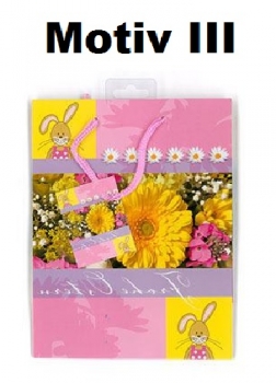 Ostergeschenktüten -Größe ca. 17,5 x 22,5 x 10 cm - verschiedene Motive - lackiert mit Kordel und Minikärtchen