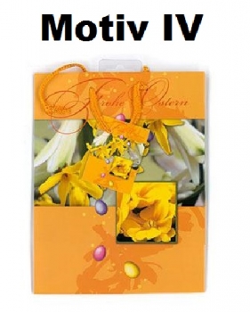 Ostergeschenktüten -Größe ca. 17,5 x 22,5 x 10 cm - verschiedene Motive - lackiert mit Kordel und Minikärtchen