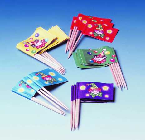 Deko-Picker - Flagge "Clown" - 50 Stück