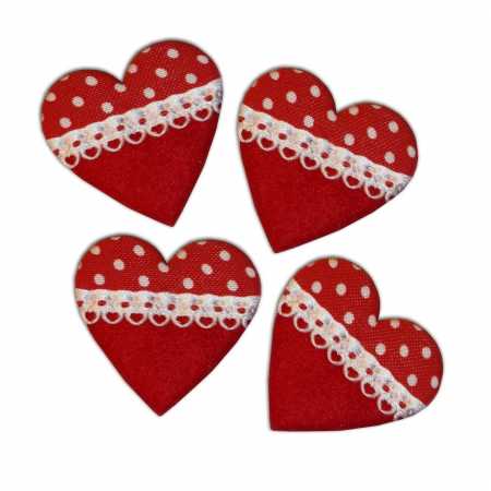 Deko-Herzen - 42 x 45 mm - 4 Stück/Paket