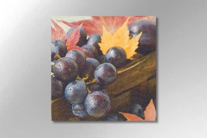 Serviette "purple grapes" - 3-lagig - 33 x 33 cm - 1/4-falz - 20 Stück/Paket