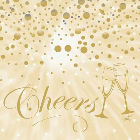 Serviette "Best Wishes"- 3-lagig - 33 x 33 cm - 1/4-falz - 50 Stück/Paket