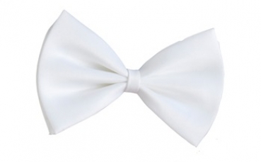 Satin-Schleife - weiß - 14 cm
