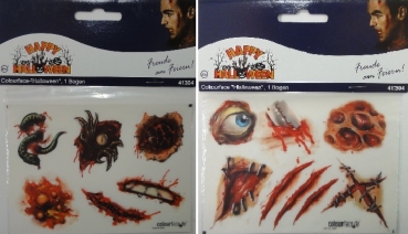 Colourface - "Halloween" - 6 Sticker/Bogen - verschiedene Motive