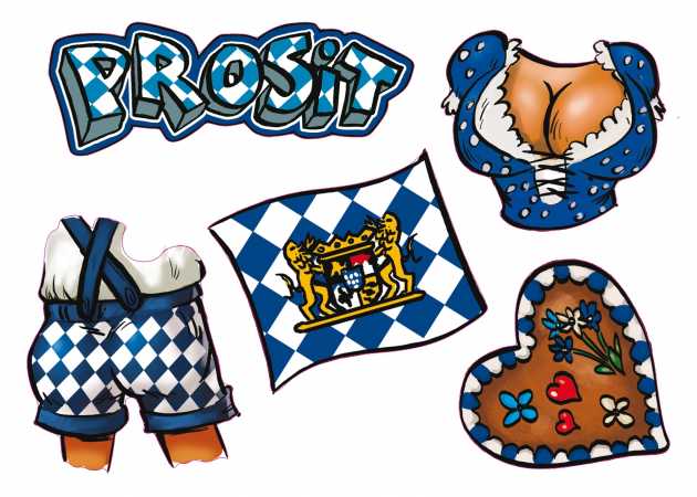 Gesichtsaufkleber Oktoberfest – Mottoparty-Zubehör jetzt online kaufen