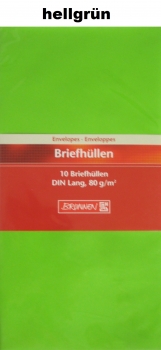 Briefumschläge  - DIN lang - 10 Stück - verschiedene Farben