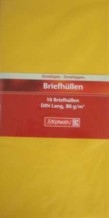 Briefumschläge - DIN lang - 10 Stück - goldgelb