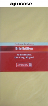 Briefumschläge  - DIN lang - 10 Stück - verschiedene Farben
