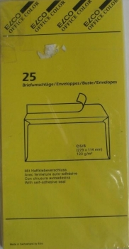 Briefumschläge - Din lang - 25 Stück - Farbe: gelb oder pastellgrün