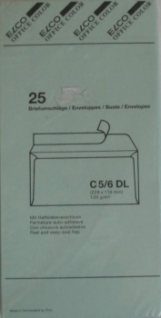 Briefumschläge - Din lang - 25 Stück - Farbe: gelb oder pastellgrün
