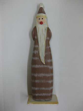 Holzfigur - Weihnachtsmann - natur - Höhe: 21 cm