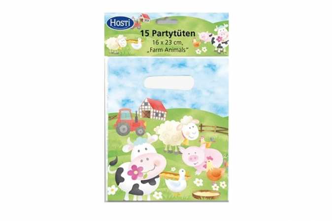 Partytüten "Farm animals" - 15 Stück/Paket
