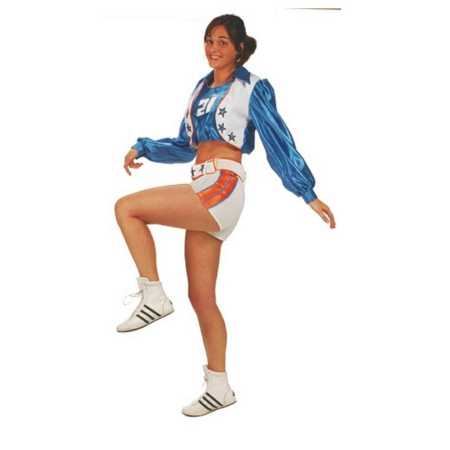Cheerleaderkostüm - blau/weiß - Größe: 40/42 oder 44/46