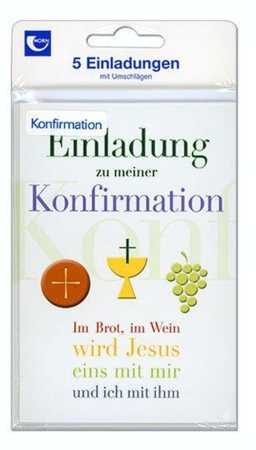 Konfirmations-Einladung mit Innentext - 5 Stück