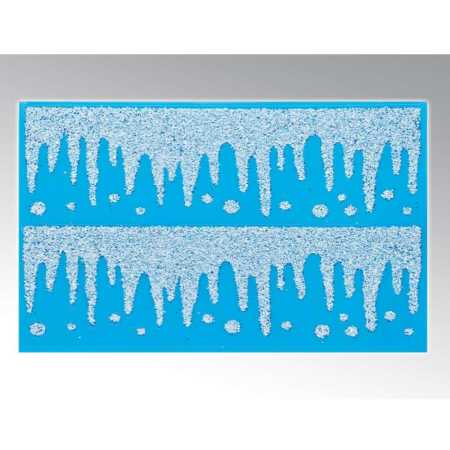 Fensterbild "Eiszapfen" mit Glitzer - 30 x 40 cm