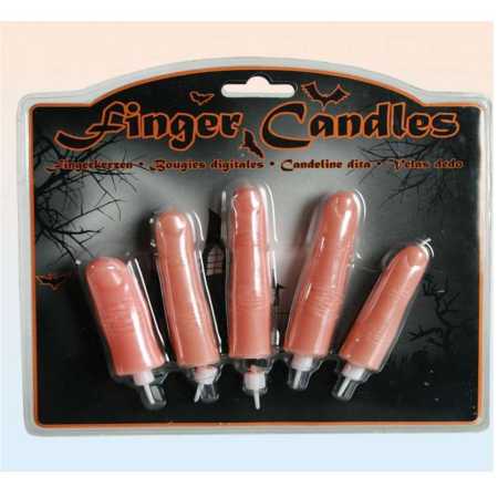 Fingerkerzen mit Plastikhalter - 5 Stück/Paket