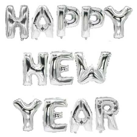 Folienballon Happy New Year - silber