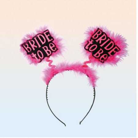 Haarreifen mit Feder "Bride to be"