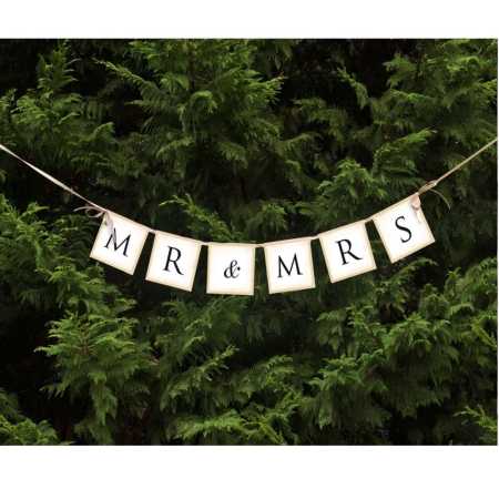 Hochzeits-Girlande »Mr & Mrs« 77cm aus Papier ▷ Partyzubehör jetzt bestellen!