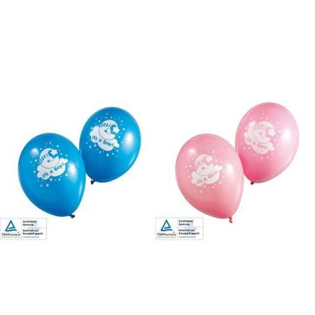 Luftballon "It's a boy" oder "It's a girl" - 5 Stück - Farbe: hellblau oder rosa