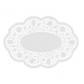 Mokkadeckchen - oval/weiß - 24 x 17 cm - 500 Stück