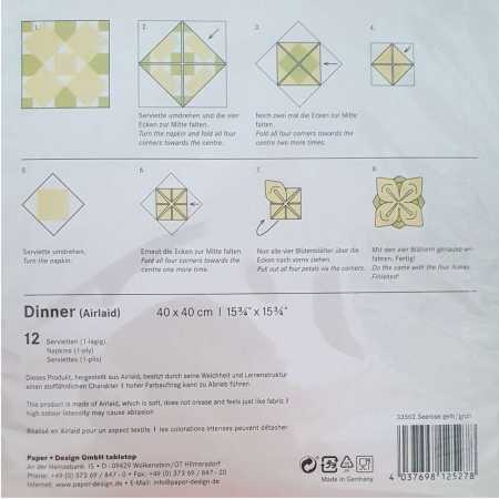 Origamiservietten "Seerose" - gelb -12 Stück